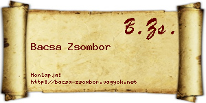 Bacsa Zsombor névjegykártya